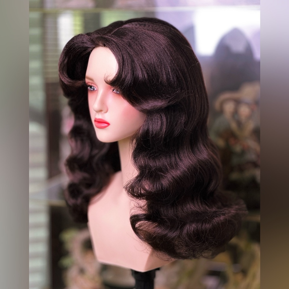 Dark Brown Black Middle Part HardFront Wig